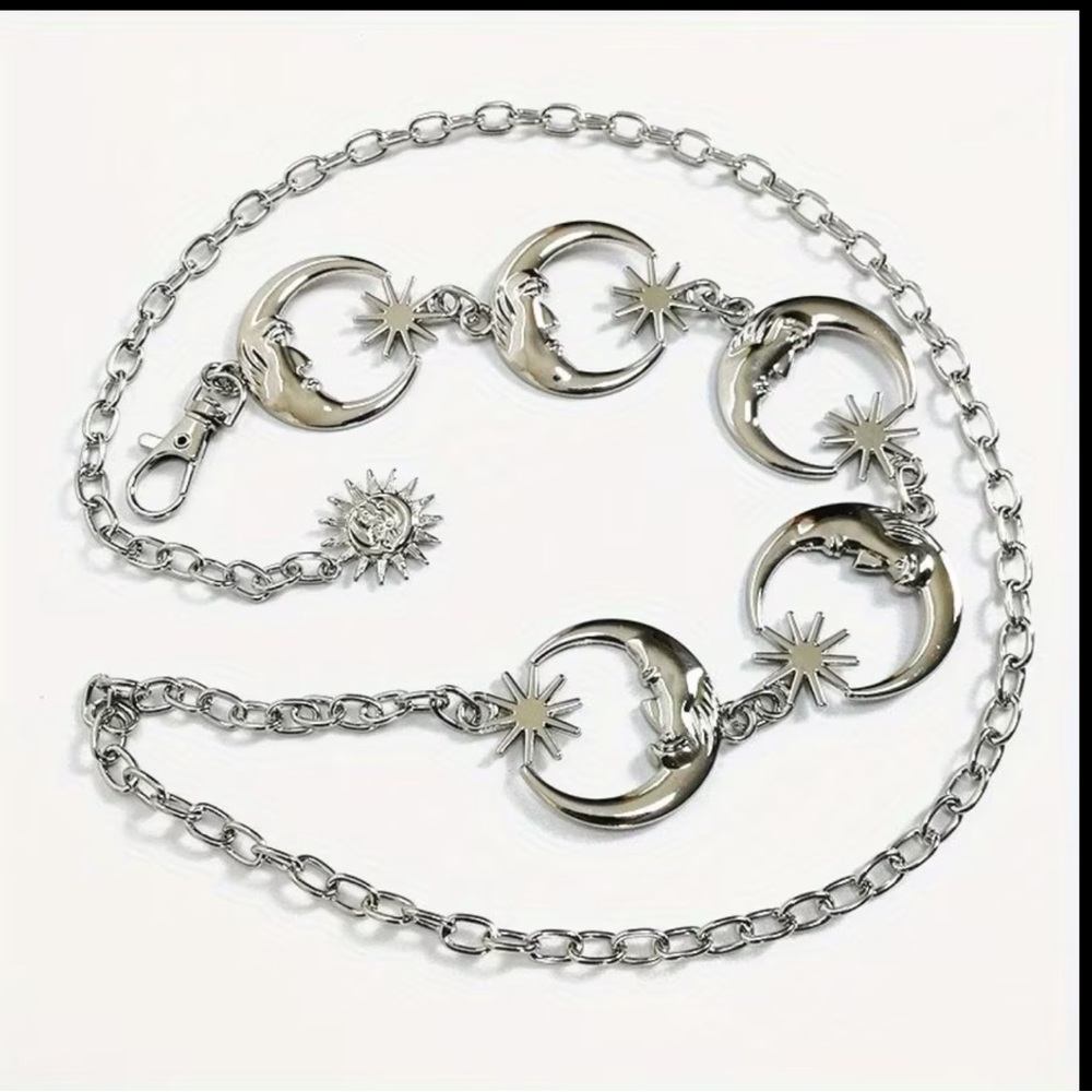 MISSLOOK Silver Moon & Sun Chain Belt - Picture 5 of 7